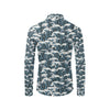 Surf Wave Pattern Print Men's Long Sleeve Shirt