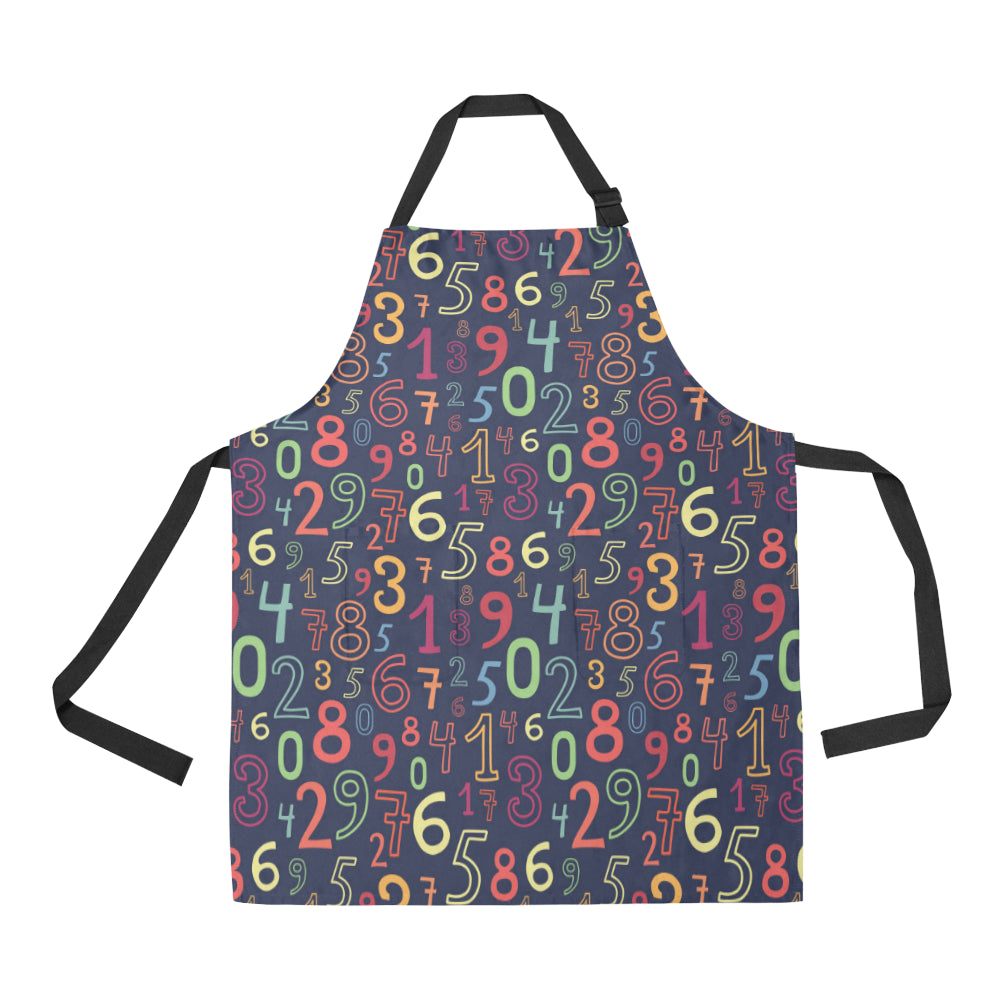 Number Pattern Print Design A01 Apron with Pocket