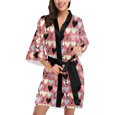 Chihuahua Pattern Print Design 01 Women's Short Kimono