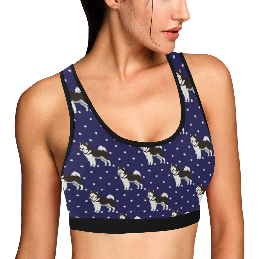 Alaskan Malamute Pattern Print Design 04 Sports Bra