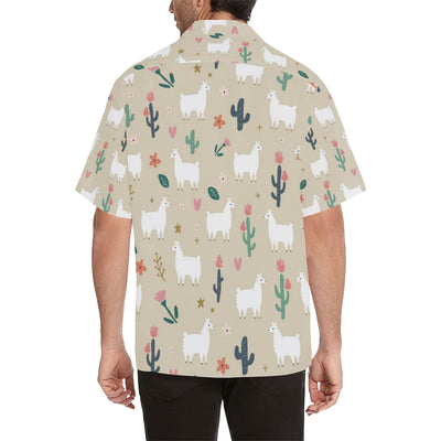 Llama Cactus Pattern Print Design 09 Men's Hawaiian Shirt