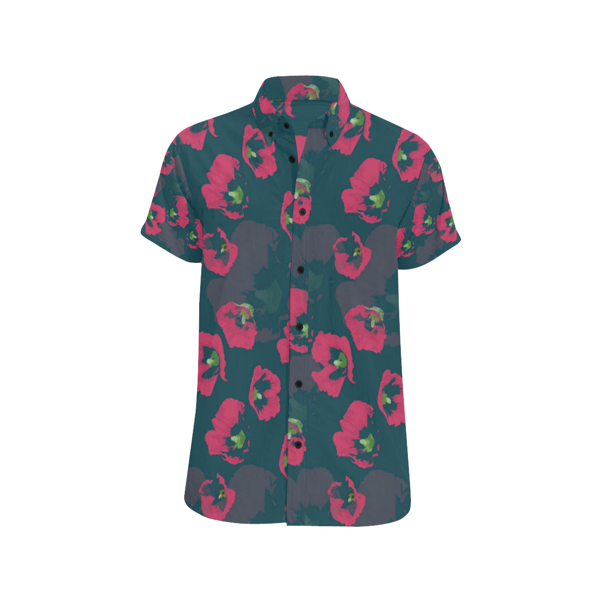 Morning Glory Pattern Print Design 01 Men's Short Sleeve Button Up Shirt