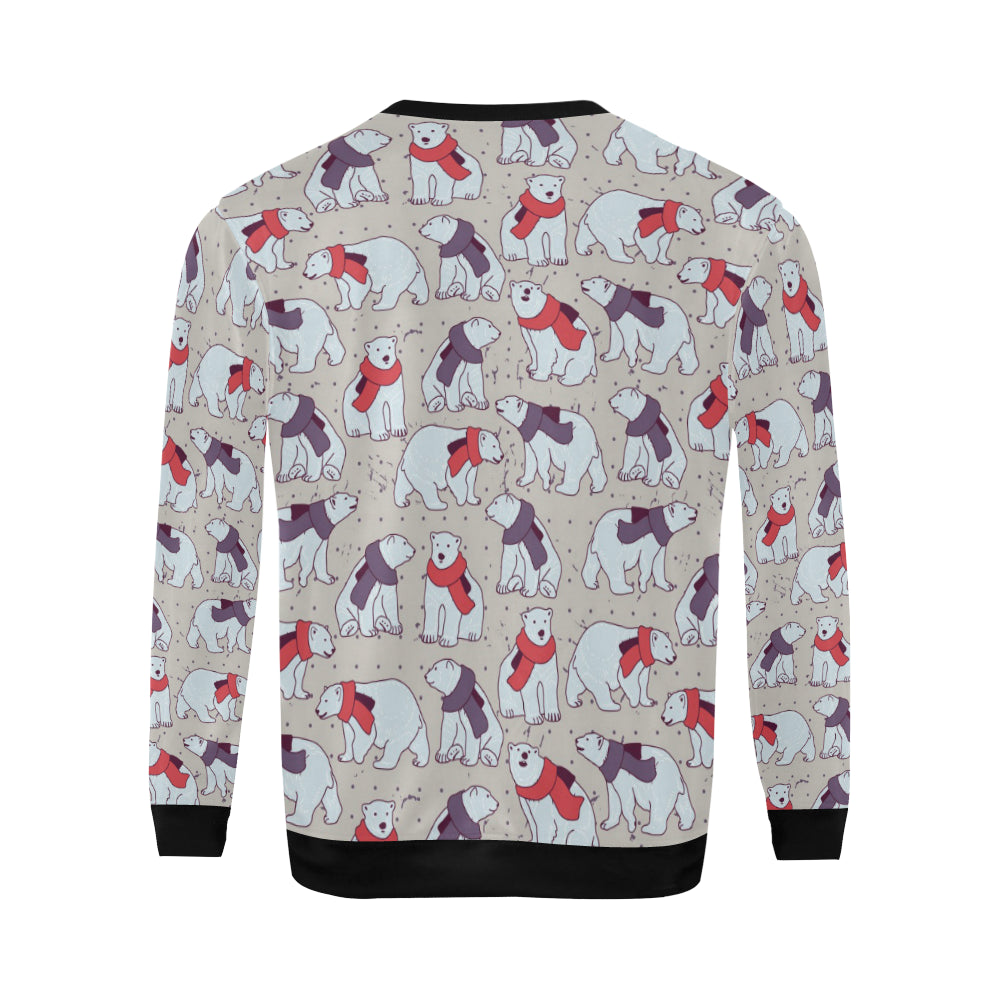 Polar Bear Pattern Print Design PB04 Men Long Sleeve Sweatshirt