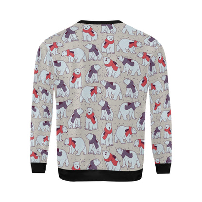 Polar Bear Pattern Print Design PB04 Men Long Sleeve Sweatshirt