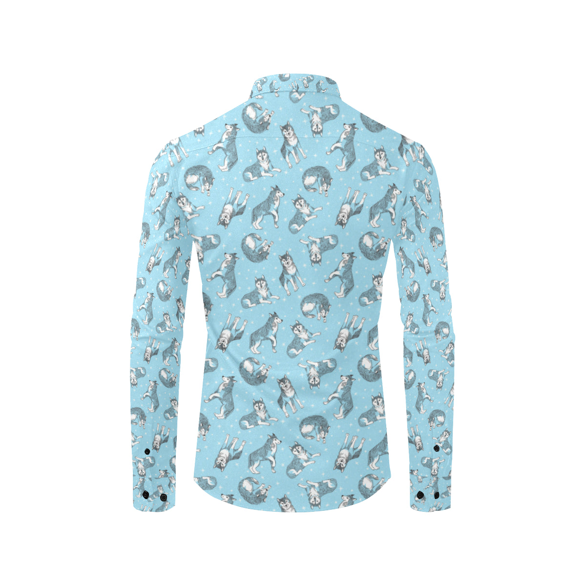 Wolf Design Print Pattern Men's Long Sleeve Shirt