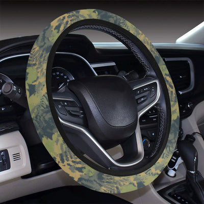 Camouflage Tropical Pattern Print Design 04 Steering Wheel Cover with Elastic Edge