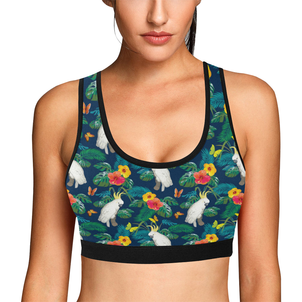 Cockatoo Tropical Pattern Print Design 02 Sports Bra