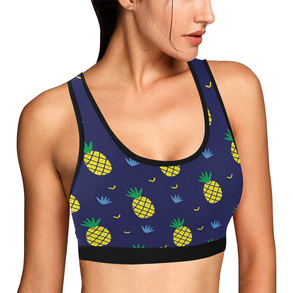 Pineapple Pattern Print Design A01 Sports Bra