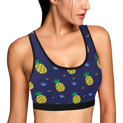 Pineapple Pattern Print Design A01 Sports Bra
