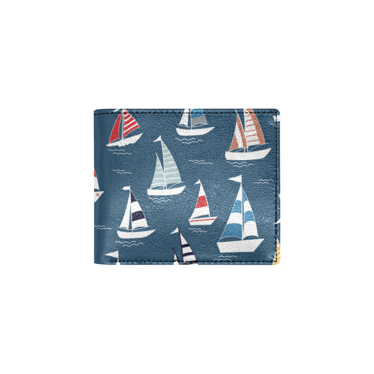 Sailing Ships Pattern Print Design A04 Men's ID Card Wallet