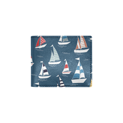 Sailing Ships Pattern Print Design A04 Men's ID Card Wallet
