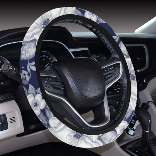 Floral Infrared Pattern Steering Wheel Cover with Elastic Edge