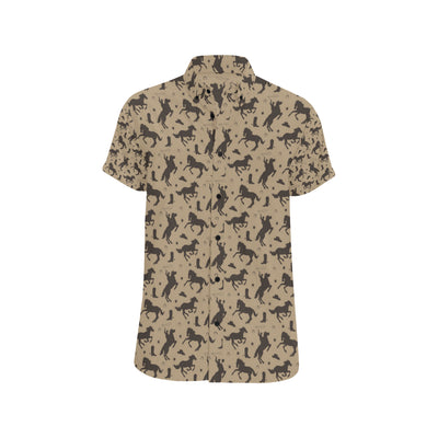 Cowboy Pattern Print Design 05 Men's Short Sleeve Button Up Shirt