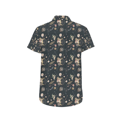 Bohemian Pattern Print Design 09 Men's Short Sleeve Button Up Shirt