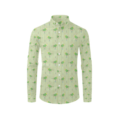 Budgerigar Pattern Print Design 02 Men's Long Sleeve Shirt