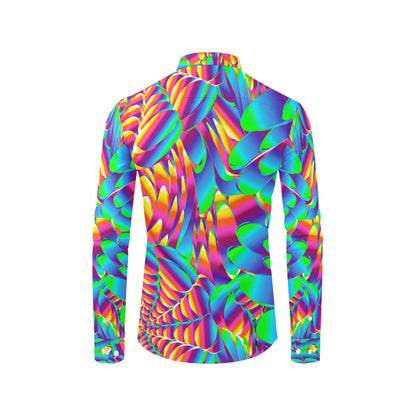 Psychedelic Trippy Pattern Men's Long Sleeve Shirt