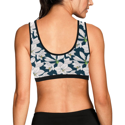 Amaryllis Pattern Print Design AL02 Sports Bra