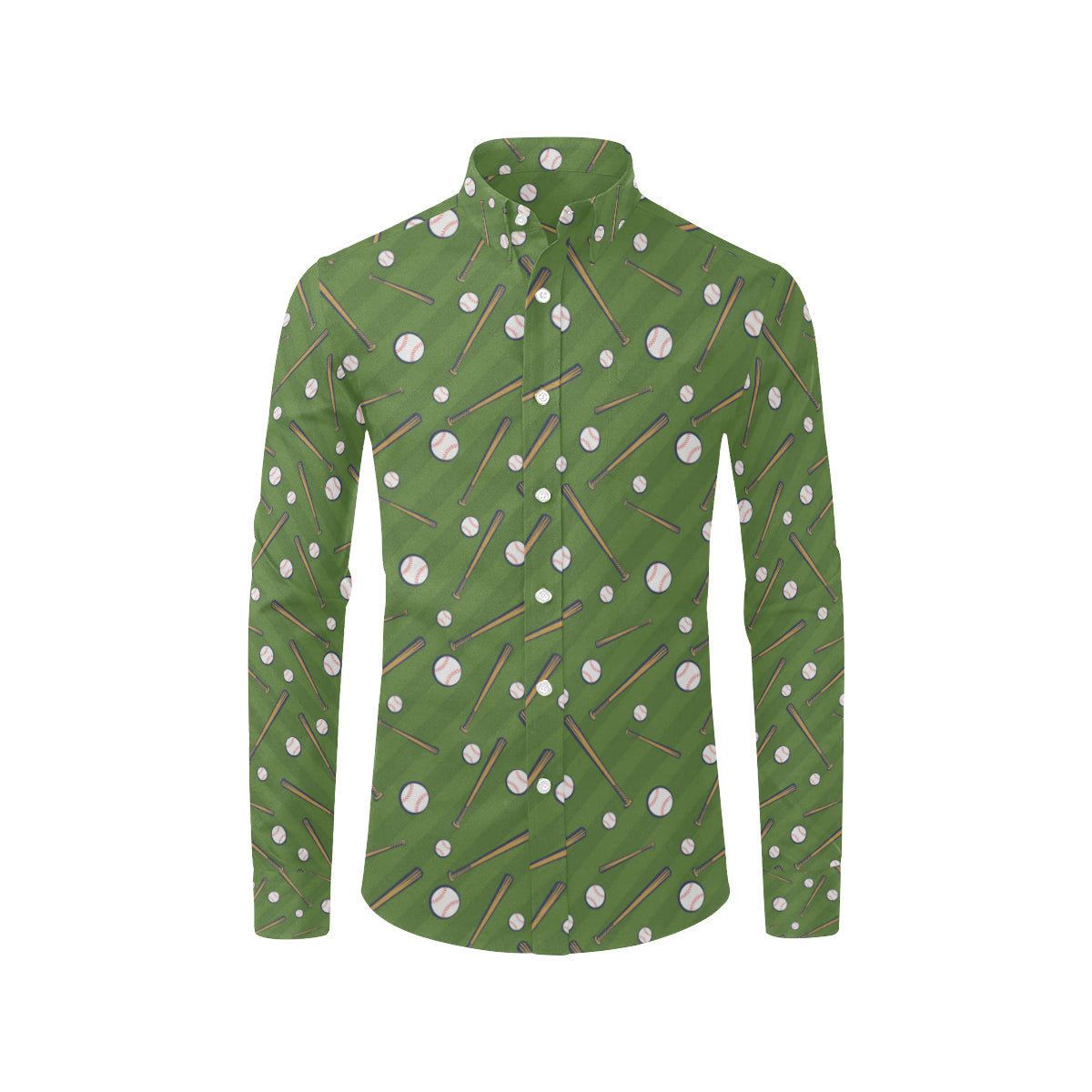 Baseball Pattern Print Design 02 Men's Long Sleeve Shirt
