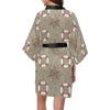 Nautical Pattern Print Design A02 Women's Short Kimono