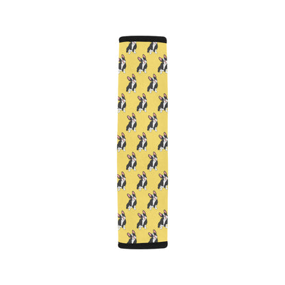 Boston Terrier Pattern Print Design 06 Car Seat Belt Cover