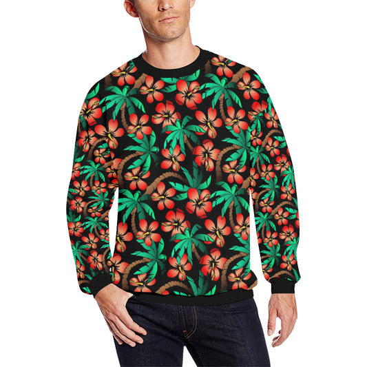 Hawaiian Themed Pattern Print Design H022 Men Long Sleeve Sweatshirt