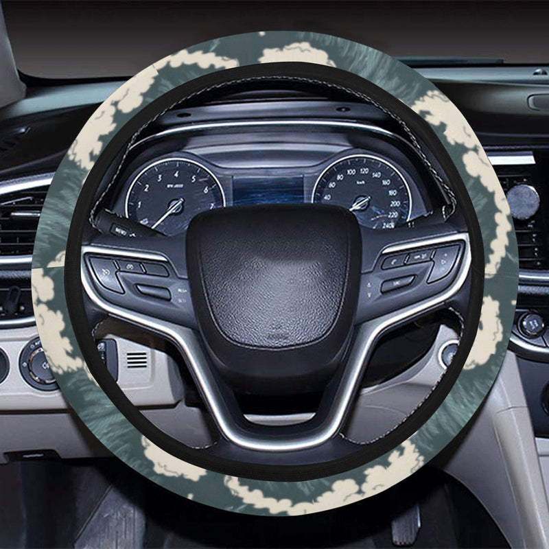 Wave Art Print Steering Wheel Cover with Elastic Edge