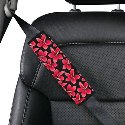 Red Plumeria Pattern Print Design PM025 Car Seat Belt Cover