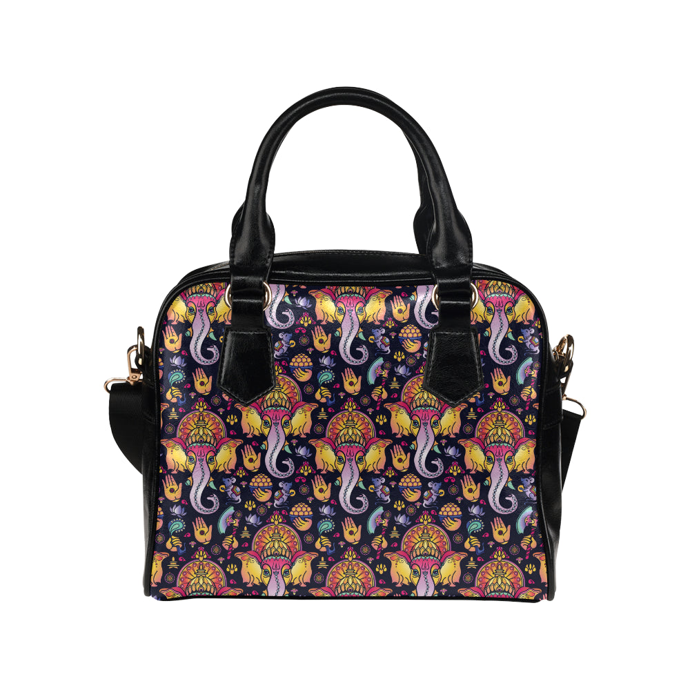 Ganesha Indian Pattern Print Design 03 Shoulder Handbag