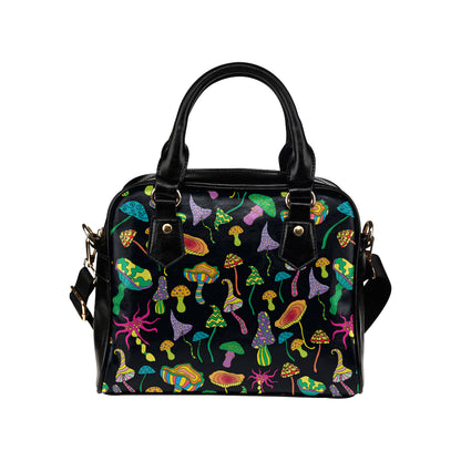 Psychedelic Mushroom Pattern Print Design A02 Shoulder Handbag