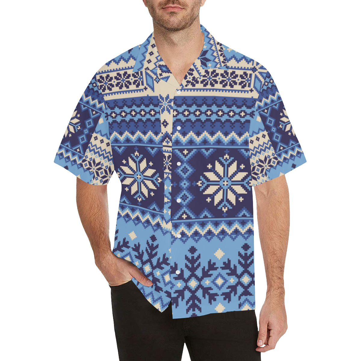 Nordic Pattern Print Design A04 Men's Hawaiian Shirt