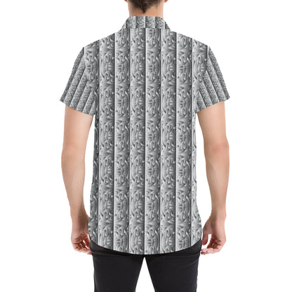 Celtic Pattern Print Design 03 Men's Short Sleeve Button Up Shirt