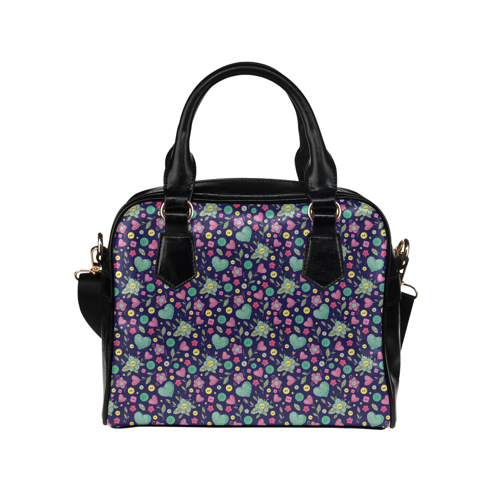 Crochet Pattern Print Design 02 Shoulder Handbag