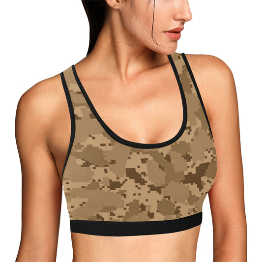 ACU Desert Digital Pattern Print Design 01 Sports Bra