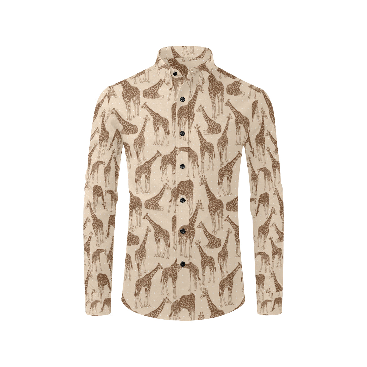 Giraffe Pattern Design Print Men's Long Sleeve Shirt