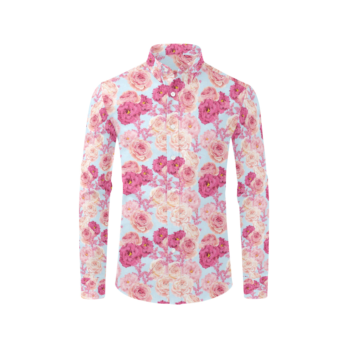 Lisianthus Pattern Print Design LT05 Men's Long Sleeve Shirt