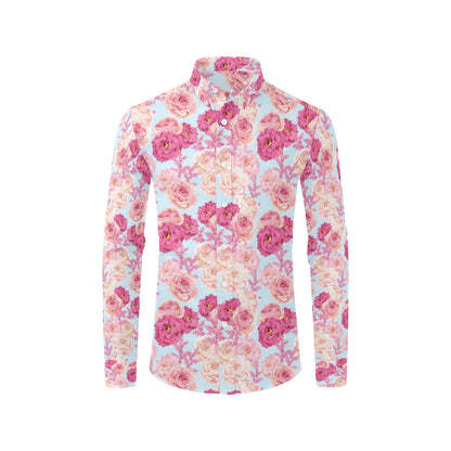 Lisianthus Pattern Print Design LT05 Men's Long Sleeve Shirt