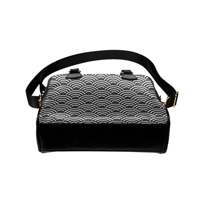 Scales Black White Pattern Print Design 03 Shoulder Handbag