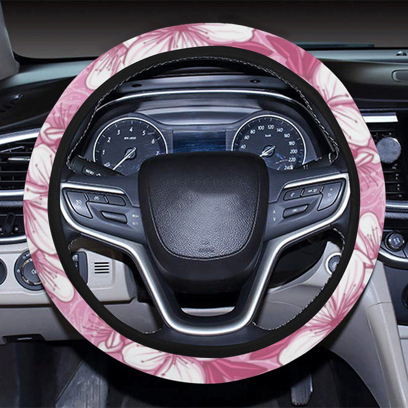 Cherry Blossom Pattern Print Design CB02 Steering Wheel Cover with Elastic Edge