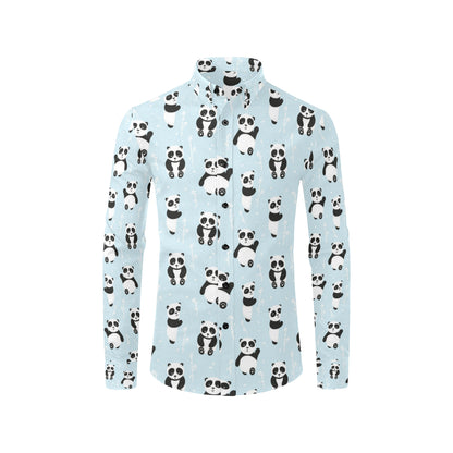 Panda Pattern Print Design A01 Men's Long Sleeve Shirt