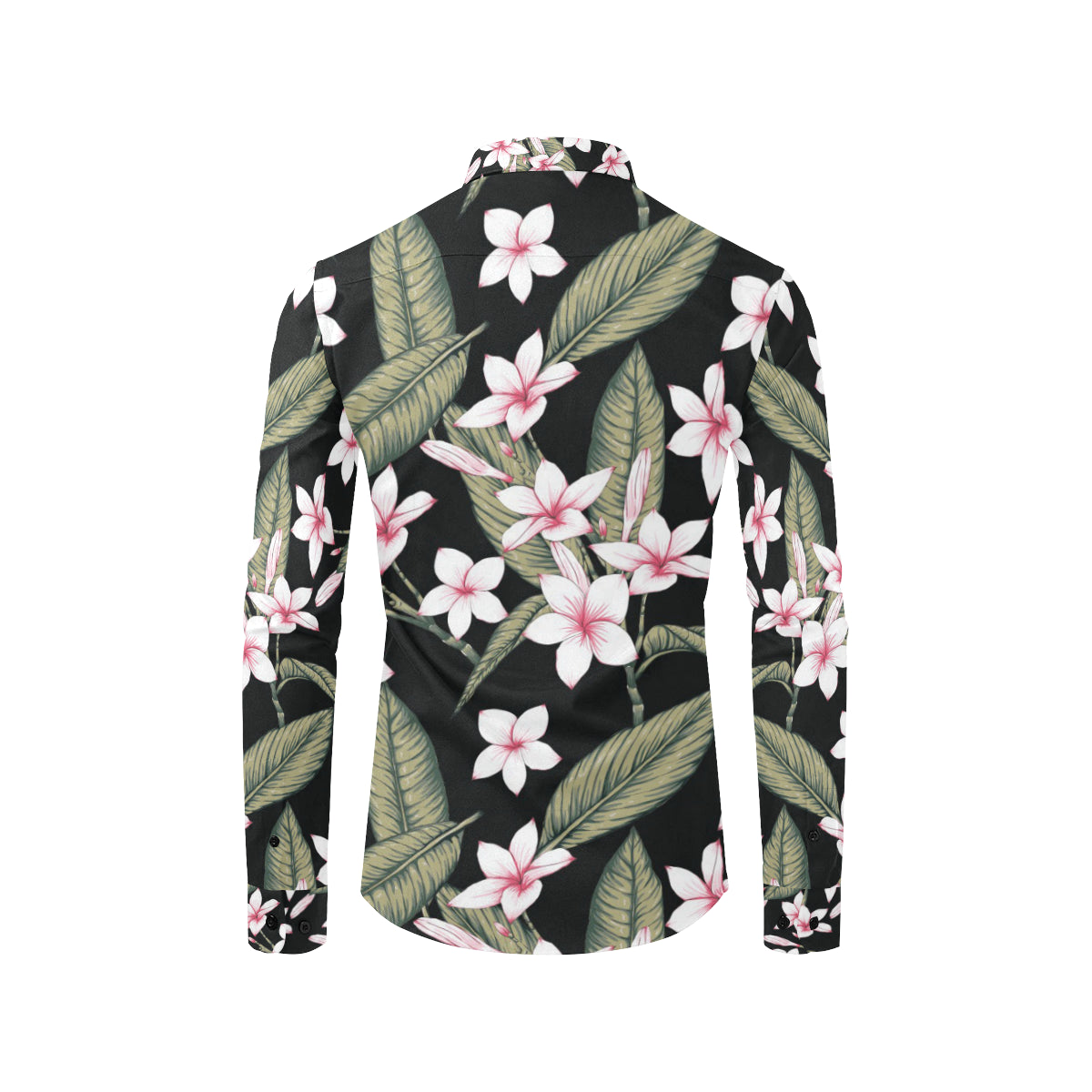 Plumeria Pattern Print Design PM021 Men's Long Sleeve Shirt