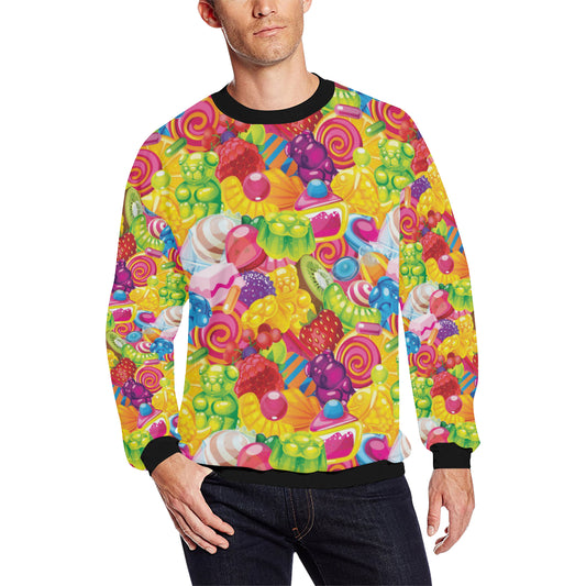 Candy Pattern Print Design CA01 Men Long Sleeve Sweatshirt