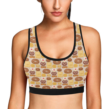 Cookie Pattern Print Design 02 Sports Bra