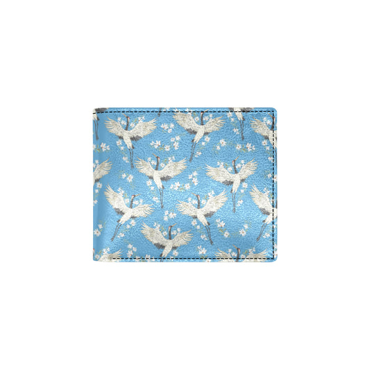 Crane Pattern Print Design 03 Men's ID Card Wallet