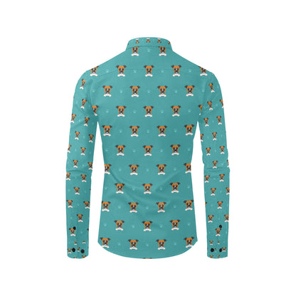 Boxers Pattern Print Design 03 Men's Long Sleeve Shirt