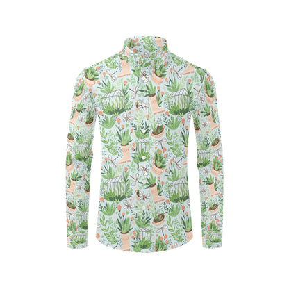 Gardening Pattern Print Design G04 Men's Long Sleeve Shirt