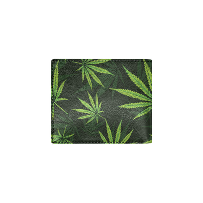 Pot Leaf Pattern Print Design A03 Men's ID Card Wallet