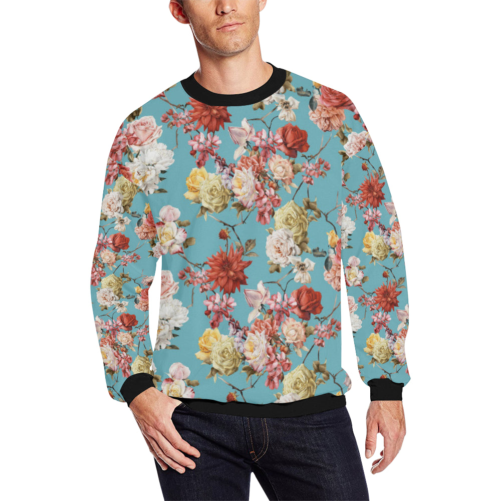 Summer Floral Pattern Print Design SF05 Men Long Sleeve Sweatshirt