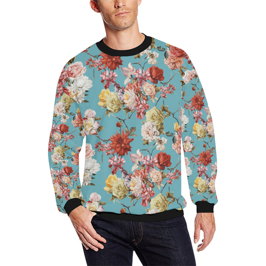 Summer Floral Pattern Print Design SF05 Men Long Sleeve Sweatshirt