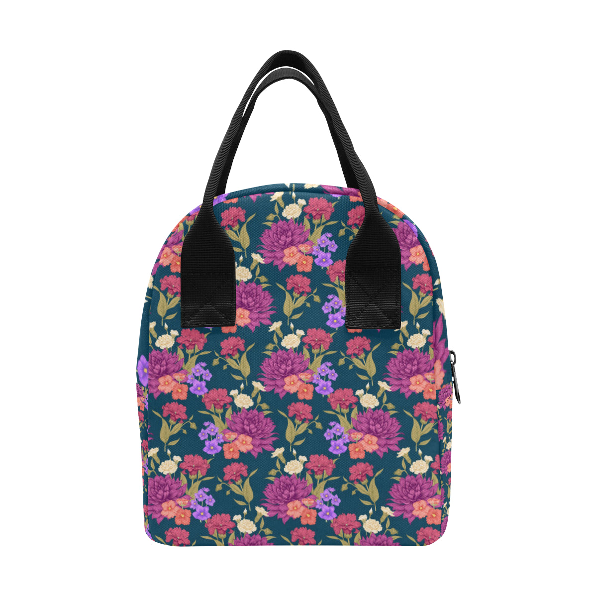 Dahlia Pattern Print Design DH01 Insulated Lunch Bag