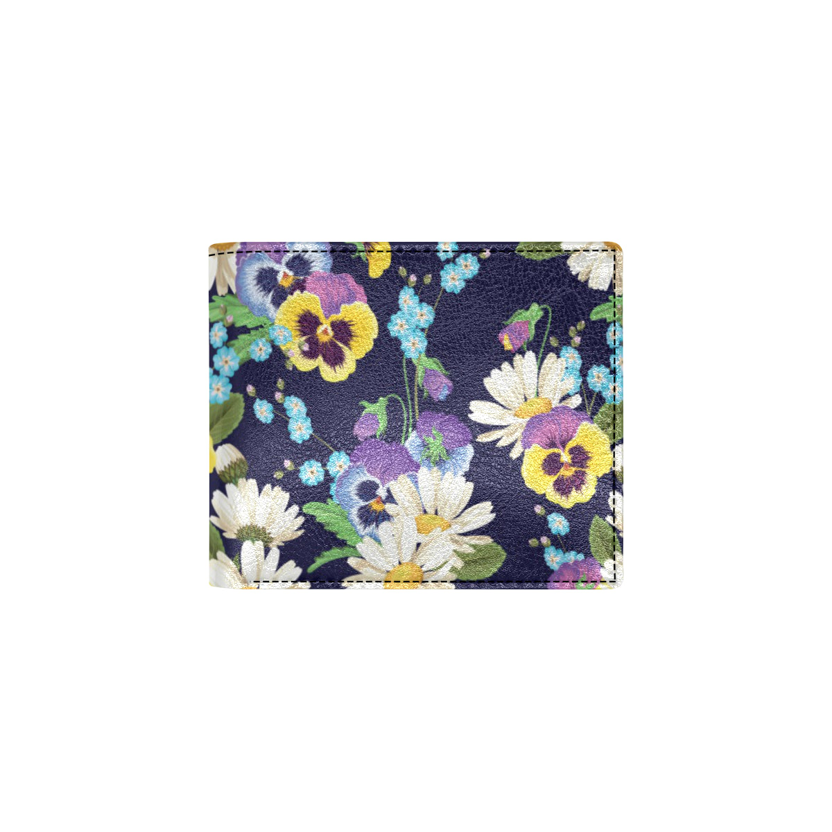 Pansy Pattern Print Design PS03 Men's ID Card Wallet